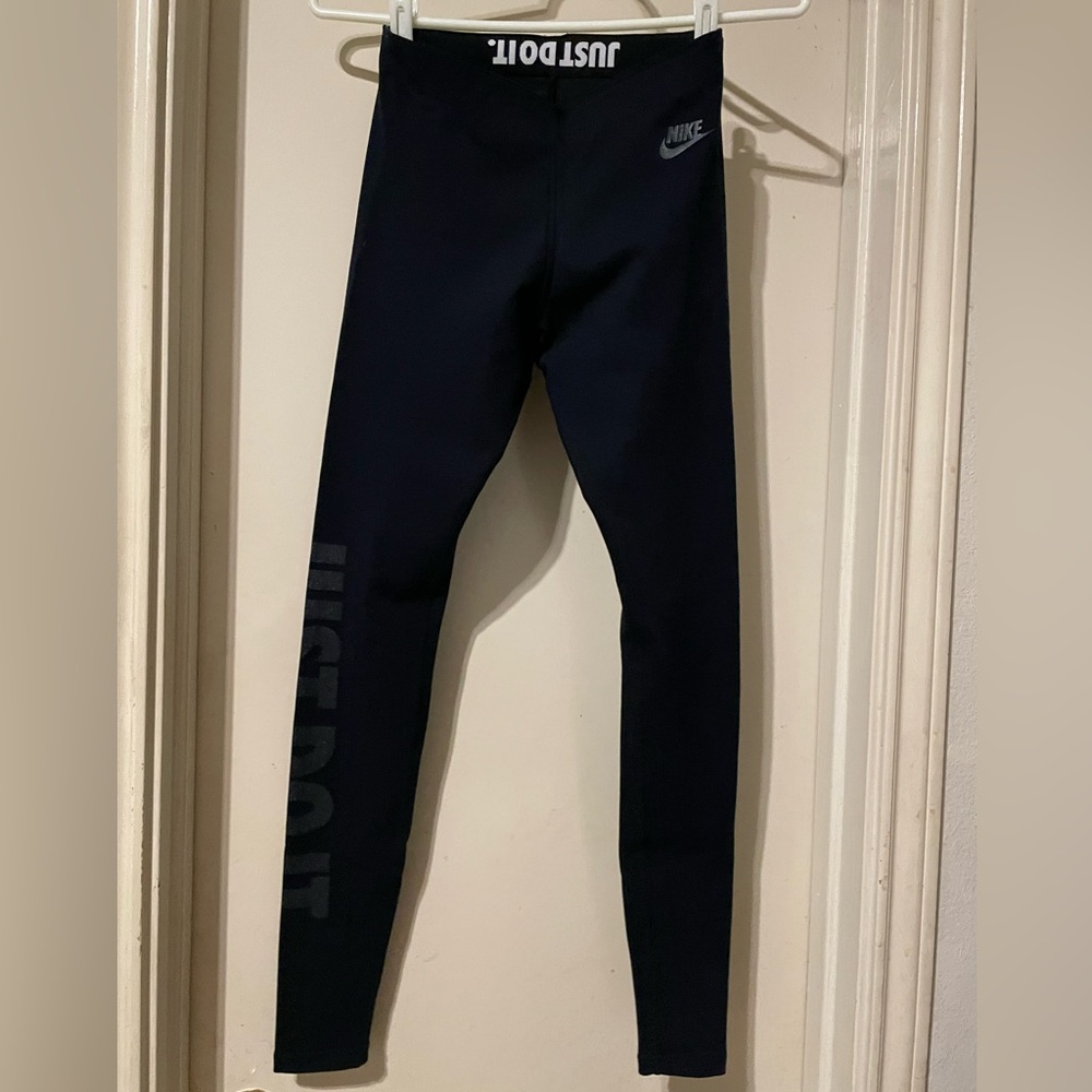 Nike Black Leggings with Just Do It Slogan